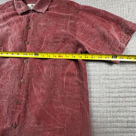 Lot of 3 Silk Beach Shirts Men M,M,L Floral SS Red Blue Beige Hawaiian Tropical - Picture 9 of 16